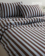 Brown + Sky Blue -  Duvet Cover Set - Image 3