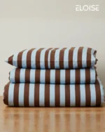 Brown + Sky Blue -  Duvet Cover Set