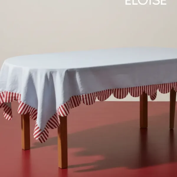 Striped Trim Tablecloth