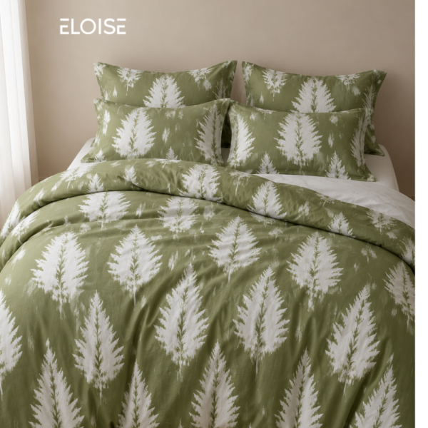 Olive Green Print  -  Duvet Cover Set